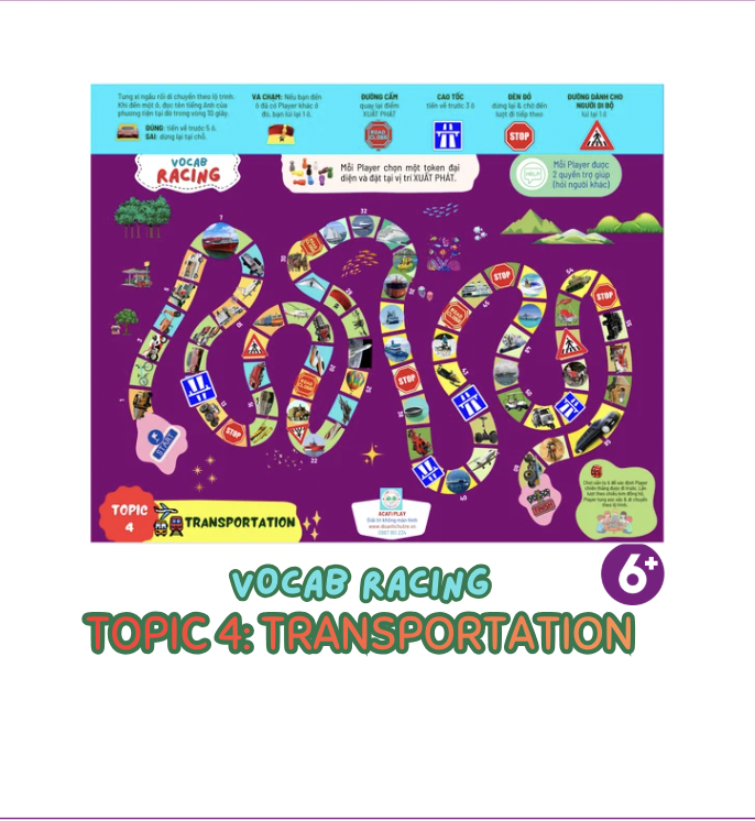 Cờ VOCAB RACING (TRANSPORT, 6+ tuổi)